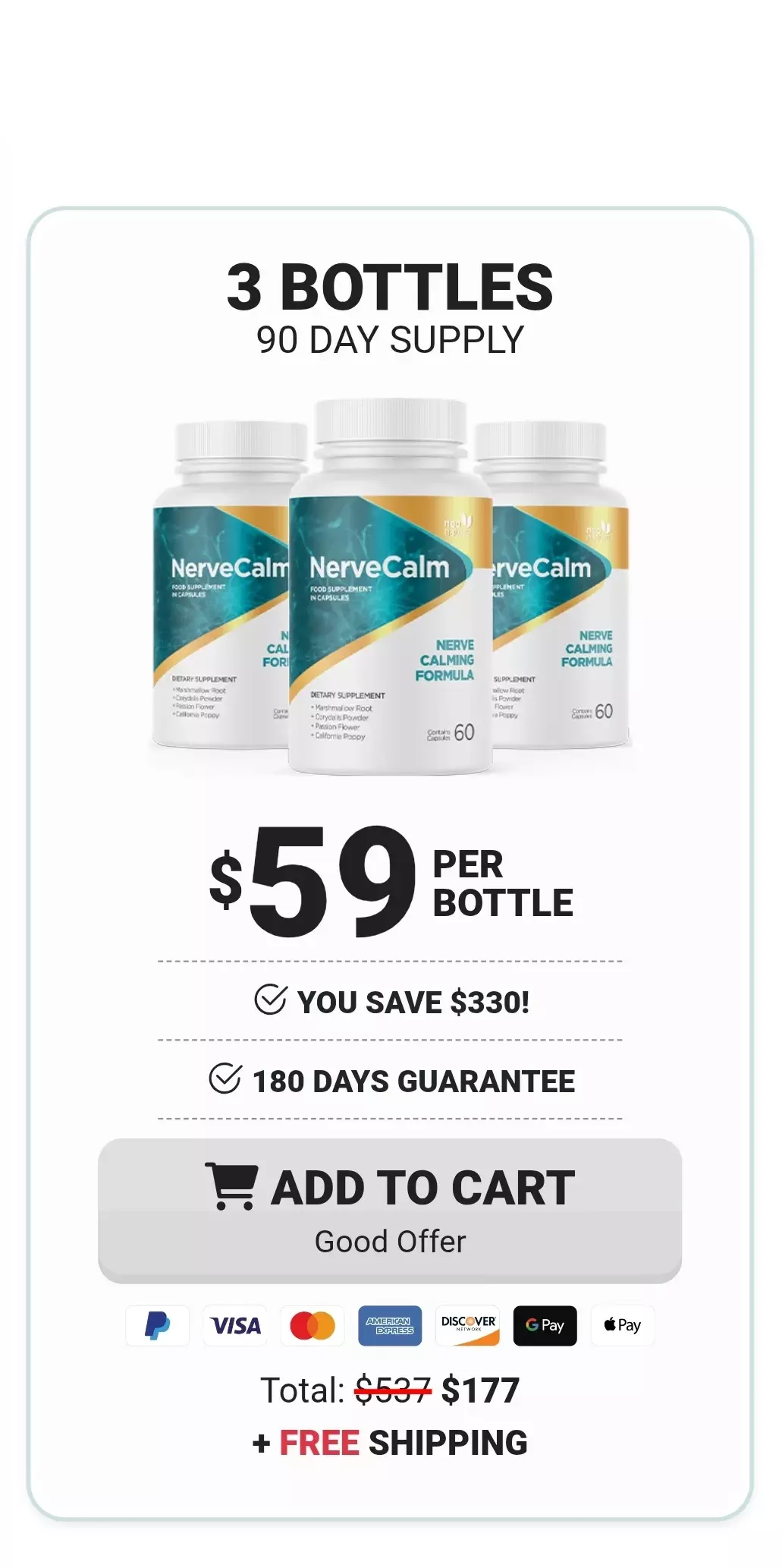 NerveCalm™ 3 bottles pricing